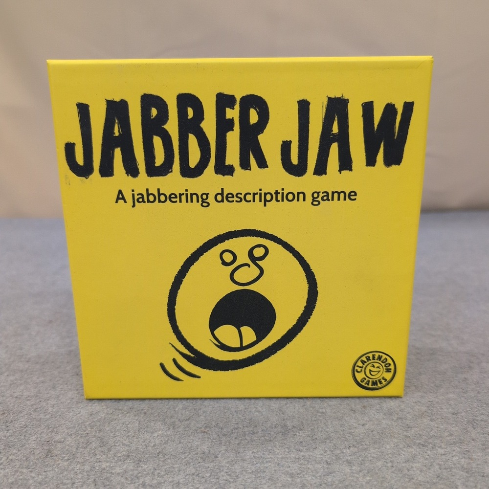 Clarendon Games Jabber Jaw Party Card Game Yellow Box Alliteration Mime Guessing